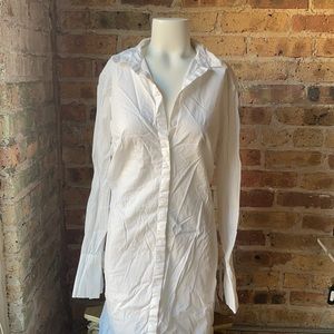 H&M White 100% Cotton Button Down Dress Size 10